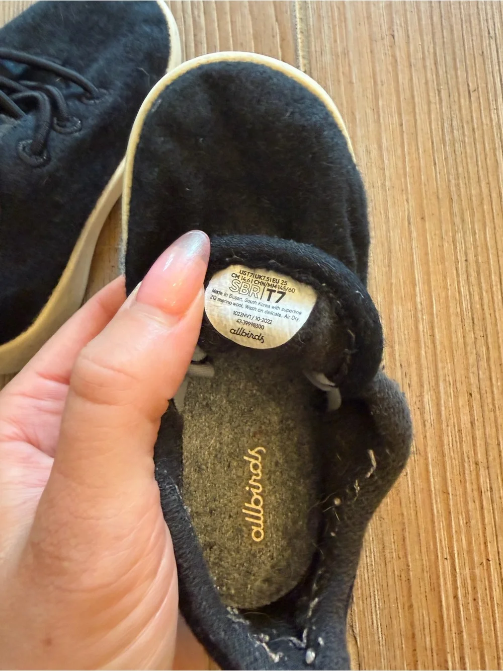 allbirds Kids Black Wool Slip-On Sneakers with White Soles